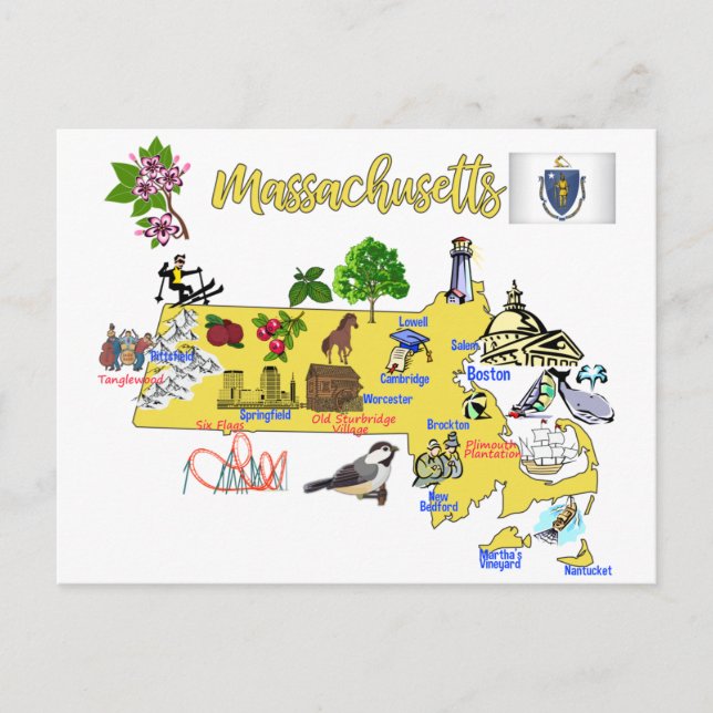 carte touristique de l'état du Massachusetts (Devant)