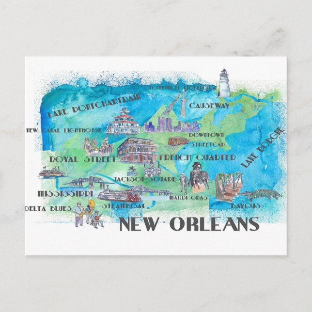 Carte touristique du New Jersey aux États-Unis ave (Devant)