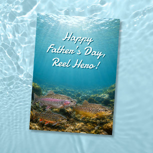 Carte Tournée de truite sous-marine Héros pêche Fête des