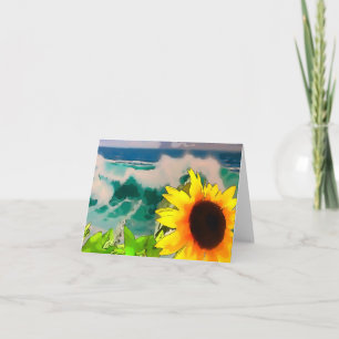 Carte Tournesol à la plage