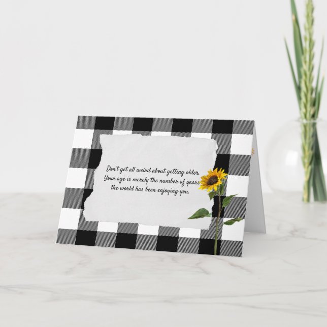 Carte tournesol à l'anniversaire de platine noir et blan (Devant)