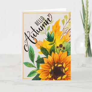 Carte Tournesol Bonjour automne