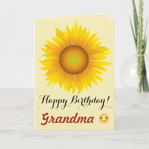 Carte Tournesol - Bonne grand-mère d'anniversaire !