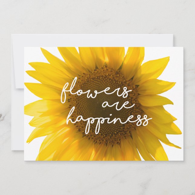 Carte Tournesol citation "Les fleurs sont du bonheur" (Devant)