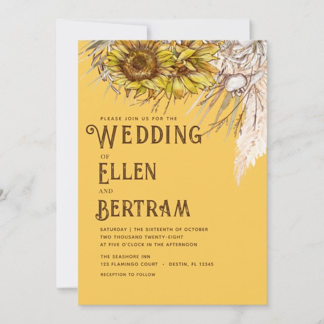 Carte Tournesol de moutarde épice rustique (Devant)