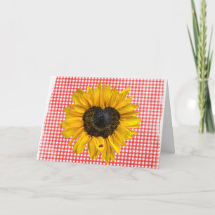 Carte Tournesol et coccinelle sur En vichy
