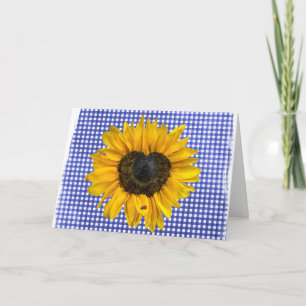 Carte Tournesol et coccinelle sur En vichy