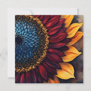 Carte Tournesol et graines de tournesol vibrants abstrai