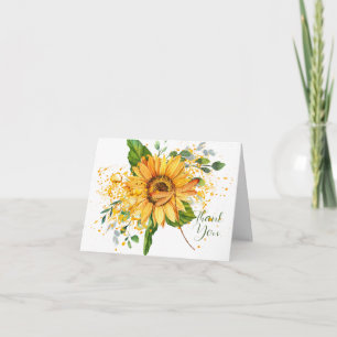 Carte Tournesol et libellule éclaboussure automne merci