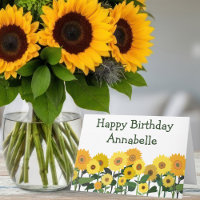 Tournesol Joyeux Anniversaire Personnalisé