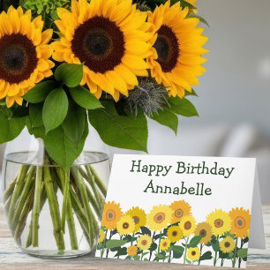 Carte Tournesol Joyeux Anniversaire Personnalisé