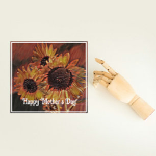 Carte Tournesol orange Art moderne Fête des Mères Photo