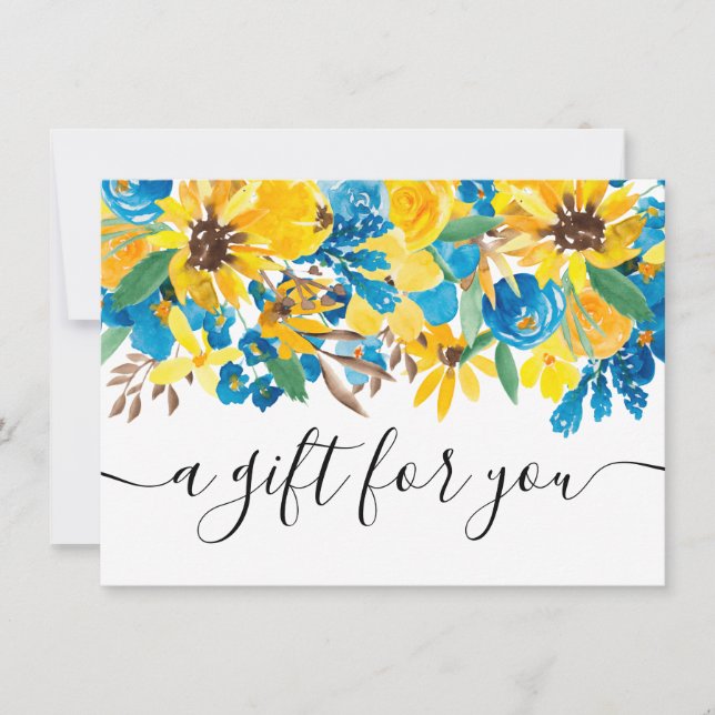 Carte Tournesol rustique certificat cadeau chic floral (Devant)