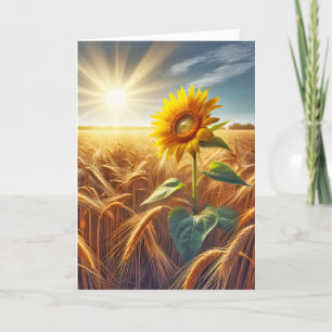 Carte Tournesol Solitaire Dans Le Domaine Du Blé Encoura