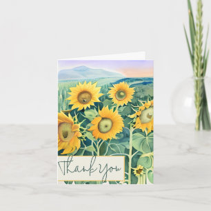 Carte Tournesols aquarelle personnalisables