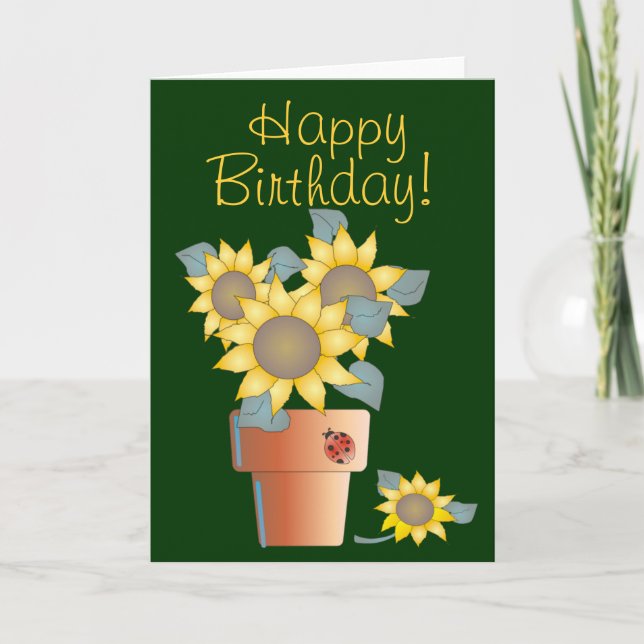 Carte TOURNESOLS d'ANNIVERSAIRE par SHARON SHARPE (Devant)