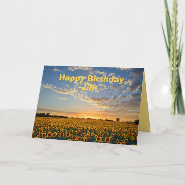 Carte Tournesols de joyeux anniversaire de JIM au (Devant)