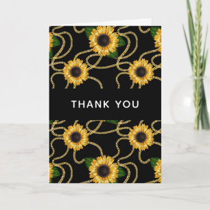 Carte Tournesols Jaunes Classiques Merci Motif élégant