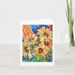 Carte TournEsols Peinture numérique aquarelle
