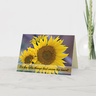 Carte Tournesols Pensant À Vous Photographie De Près