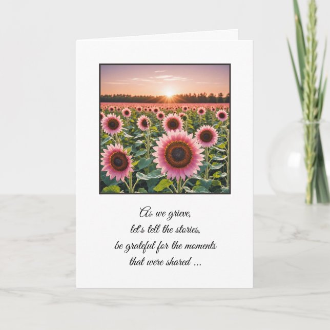 Carte Tournesols roses pour la sympathie (Devant)