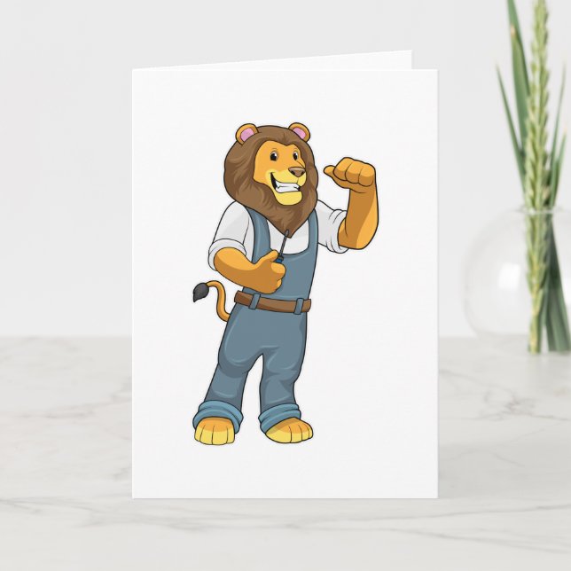 Carte Tournevis de bricoleur Lion (Devant)
