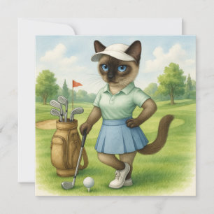 Carte Tournoi Golfer Cat Lady