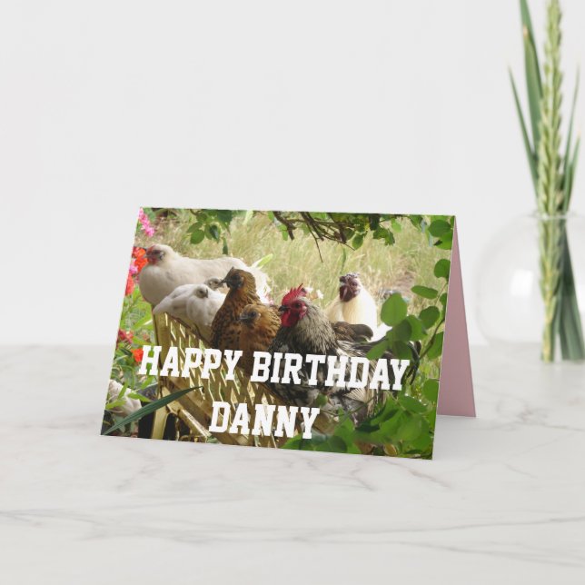 Carte Tous les Anniversaires des poulets de coq (Devant)