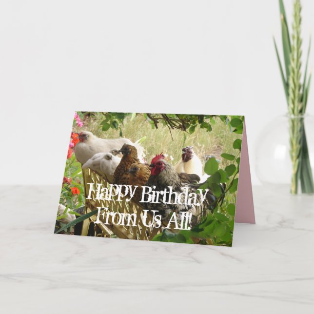 Carte Tous les Anniversaires des poulets de coq (Devant)