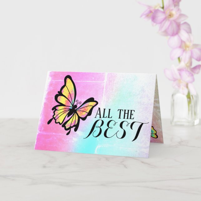 Carte Tous les beaux papillons de la chance heureux voeu (Orchidée)
