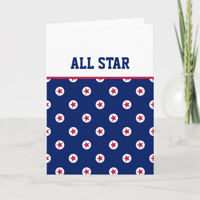 Carte TOUS LES ÉTOILES Sports Rouge Blanc Bleu Joueur Co (Devant)