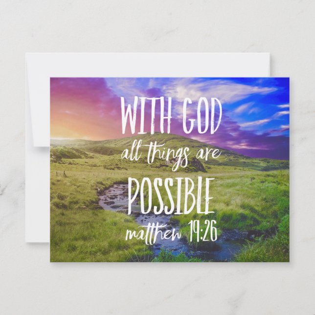 Carte Tous les Things Are Possible Bible Versets Scriptu (Devant)