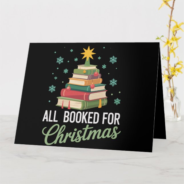 Carte Tous Réservés Pour Noël Arbre Livres Enseignant No (Fleur jaune)