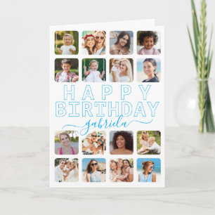 Carte Tout âge moderne 16 photo Collage Anniversaire