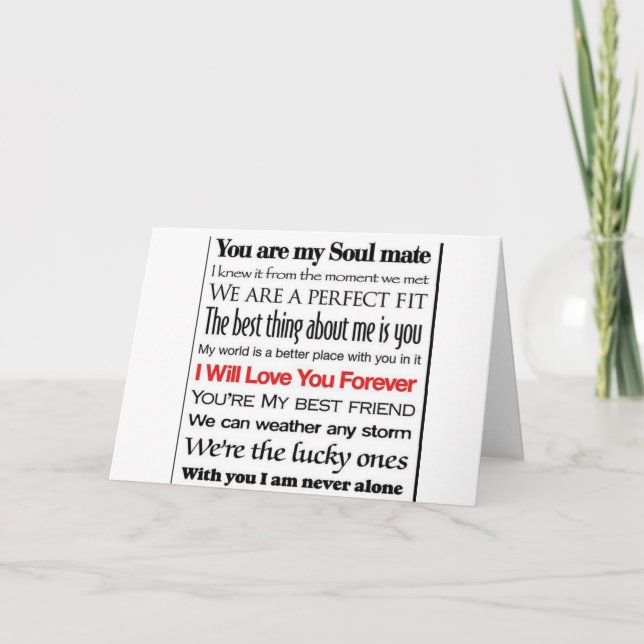 CARTE TOUT CE DONT J'AI BESOIN, C'EST "VOUS" DANS CETTE  (Devant)