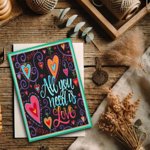 Carte Tout ce dont vous avez besoin est AMOUR Amusant Va