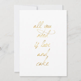Carte Tout Ce Dont Vous Avez Besoin Est Love & Cake