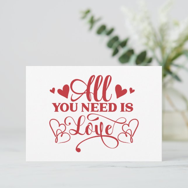 Carte Tout Ce Dont Vous Avez Besoin Est Love Typographie (Debout devant)