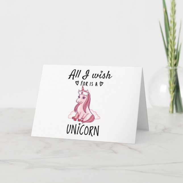 Carte Tout ce que je souhaite est une licorne (Devant)