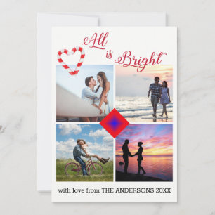 Carte Tout est Bright Sucre de canne Heart Photo Collage