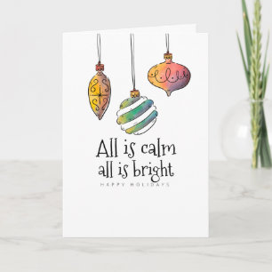 Carte Tout est Calm All is Bright Folded Christmas