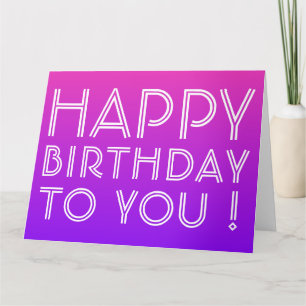 Carte Tout nom éditable Joyeux Anniversaire Rose Violet