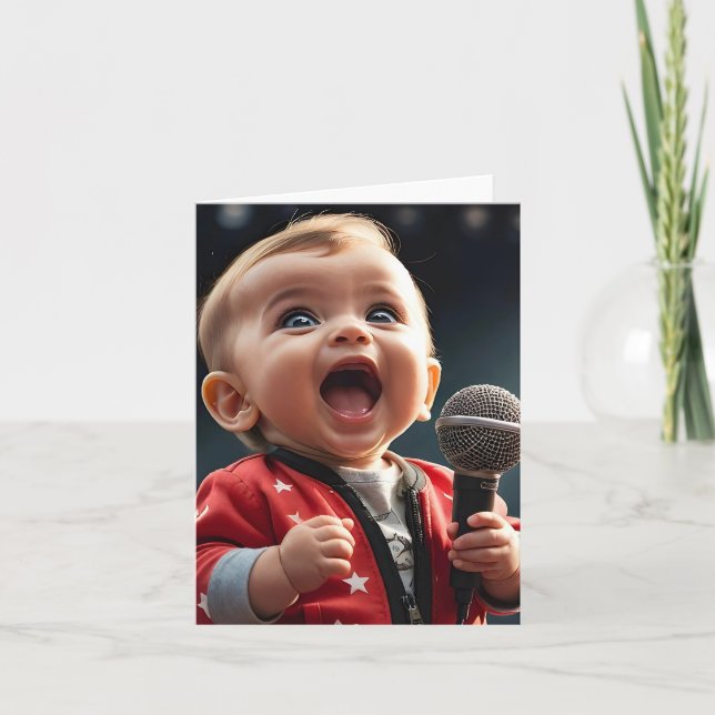Carte Tout petit chanteur enthousiaste Blank  (Devant)