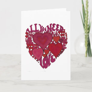 Carte Tout que vous avez besoin est coeur d'amour