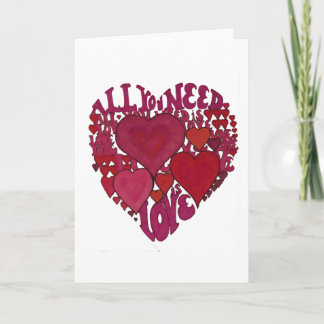 Carte Tout que vous avez besoin est coeur d'amour
