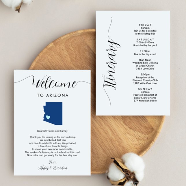 Carte Toute couleur Arizona Mariage Bienvenue lettre Iti (Créateur téléchargé)