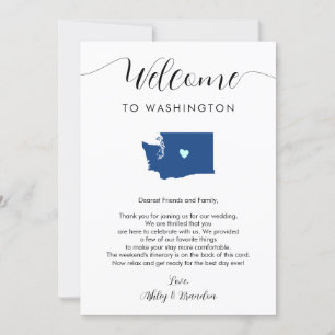 Carte Toute couleur Washington Mariage Bienvenue Itinéra