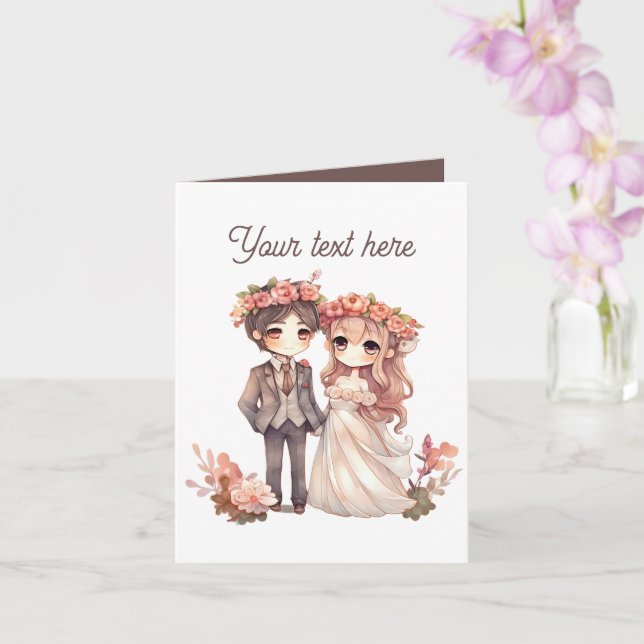 Carte Toute finalité ajouter un message de mariage  (Orchidée)