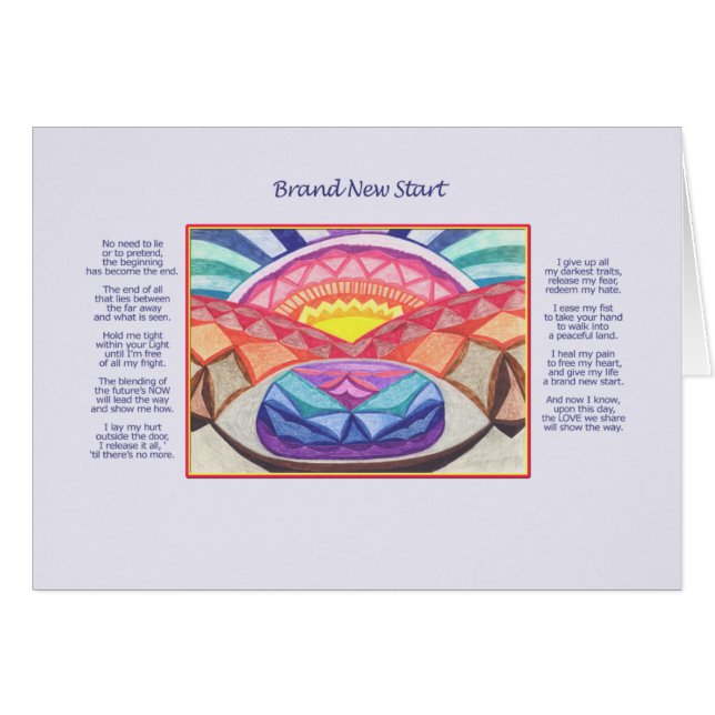 Carte toute neuve de début (Devant horizontal)