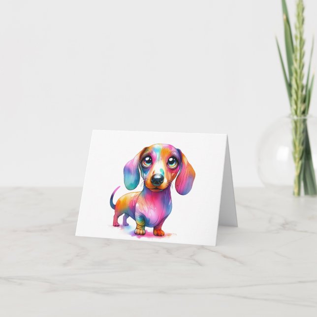 Carte Toute Occasion Pastel Dachshund Card (Devant)